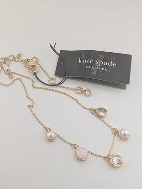 KATE SPADE - Bubbly Bezel Necklace - Gold Tone